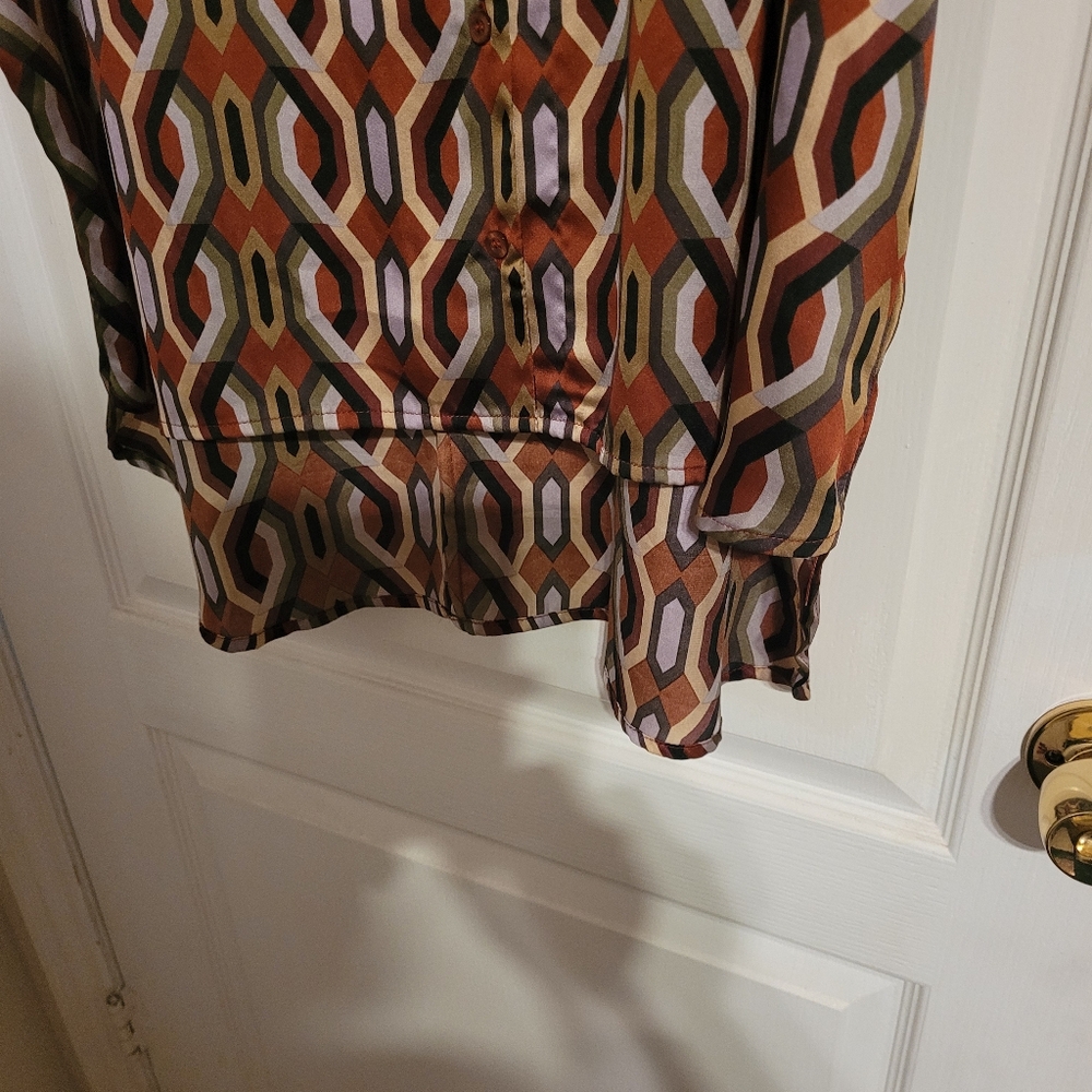 Geometric Patterned Tunic- Multicolor - image 5